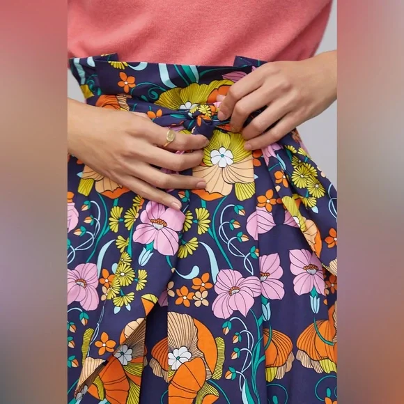 Anthropologie Women’s Corey Lynn Calter Kyla Paperbag Midi Skirt Size M - Picture 4 of 16